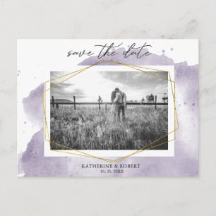 Dusty Gold und Lila   FOTO SAVE THE DATE Postkarte