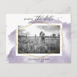 Dusty Gold und Lila | FOTO SAVE THE DATE Postkarte