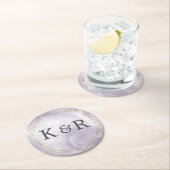 Dusty Gold und Lila Hochzeit Runder Pappuntersetzer (Vor Ort)