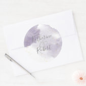 Dusty Gold und Lila Wedelkleber Runder Aufkleber (Umschlag)