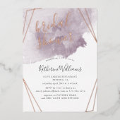 Dusty Gold und Mauve Brautparty Folieneinladung (Vorderseite)