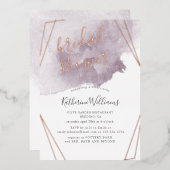 Dusty Gold und Mauve Brautparty Folieneinladung (Vorderseite/Rückseite)