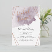 Dusty Gold und Mauve Brautparty Folieneinladung (Stehend vorne)