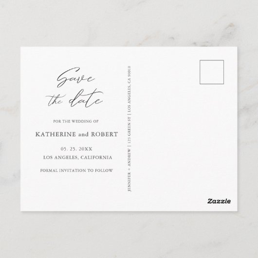 Dusty Gold und Mauve | FOTO SAVE THE DATE Postkarte (Rückseite)