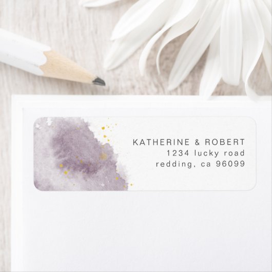 Dusty Gold und Mauve Return Address Label (Insitu)
