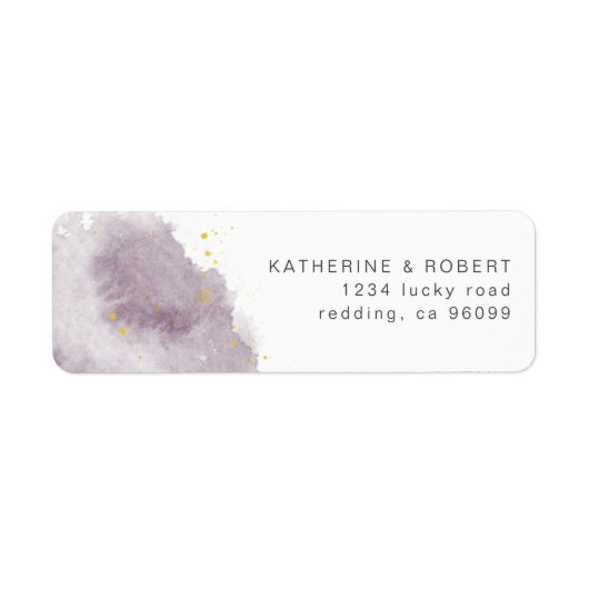 Dusty Gold und Mauve Return Address Label (Vorne)