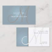 Dusty-Grau-Monogramm Visitenkarte (Vorne/Hinten)