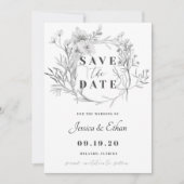 Dusty Gray Save the Date Card Einladung (Vorderseite)