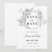 Dusty Gray Save the Date Card Einladung (Vorne/Hinten)