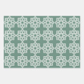Dusty Green Arabesque Geometric Pattern Geschenkpapier Set (Vorderseite 2)