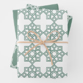 Dusty Green Arabesque Geometric Pattern Geschenkpapier Set (Beispiel)