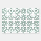 Dusty Green Arabesque Geometric Pattern Geschenkpapier Set (Vorderseite)