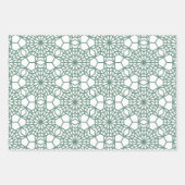 Dusty Green Arabesque Geometric Pattern Geschenkpapier Set (Vorderseite)