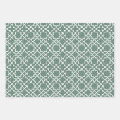 Dusty Green Arabesque Muster Geschenkpapier (Vorderseite 2)