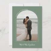 Dusty Green Arch Wedding Foto Liebe & Danke (Vorderseite)