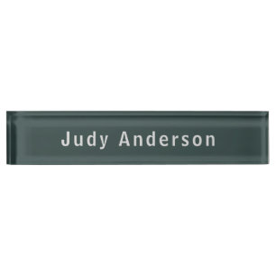 Dusty Green Beruflich Schlicht Moderne Elegant Namensplakette