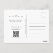 Dusty Green Boho Arch Foto QR-Code Save the Date Postkarte (Rückseite)
