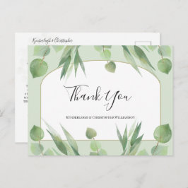 Dusty Green Boho Geometric Arch Wedding Vielen Dan Postkarte