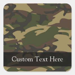 Dusty Green Camouflage Quadratischer Aufkleber