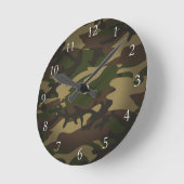 Dusty Green Camouflage Runde Wanduhr (Winkel)