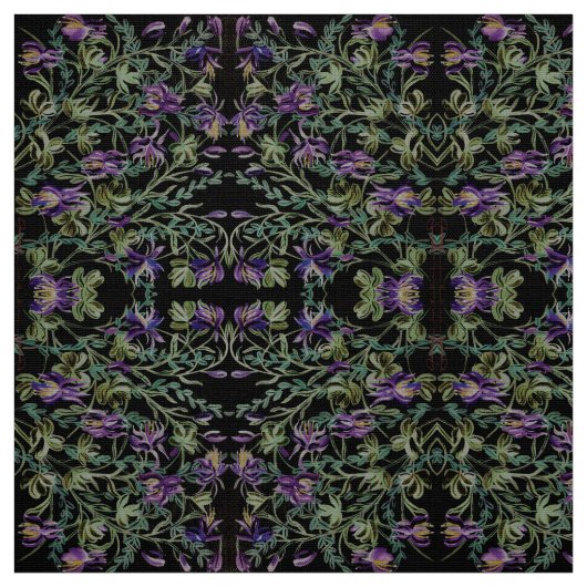 Dusty Green Columbine Fabric Stoff (Muster)