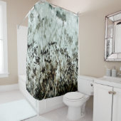 Dusty Green Dark Brown Botanical Queen Anne Floral Duschvorhang (Beispiel)