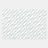 Dusty Green Eid Calligraphy Masjid Muster Design Geschenkpapier Set (Vorderseite 2)