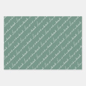 Dusty Green Eid Mubarak Bilingual Geschenkpapier Set (Vorderseite 2)