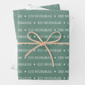 Dusty Green Eid Mubarak Masjid Muster Design Geschenkpapier Set (Beispiel)