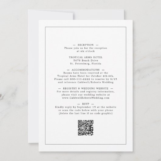 Dusty Green Eucalyptus All in one Elegante Wedding Einladung (Rückseite)