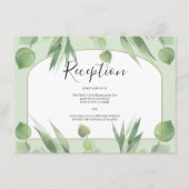 Dusty Green Eucalyptus Boho Arch Wedding Empfang Begleitkarte (Vorderseite)