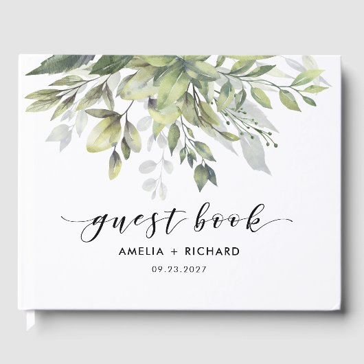 Dusty Green Eucalytus Gästebuch (Vorderseite)