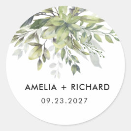 Dusty Green Eucalytus Runder Aufkleber