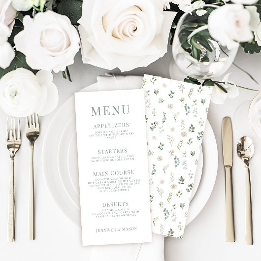 Dusty Green Eukalyptus Greenerity Wedding Menu