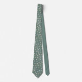 Dusty Green Floral Monogram Krawatte (Vorderseite)