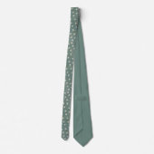 Dusty Green Floral Monogram Krawatte (Rückseite)