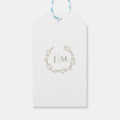 Dusty Green Floral Wreath Summer Wedding Vielen Da Geschenkanhänger (Rückseite)