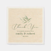 Dusty Green Foliage Beige Craft Paper Serviette (Vorderseite)