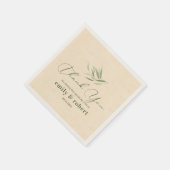 Dusty Green Foliage Beige Craft Paper Serviette (Ecke)