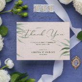 Dusty Green Foliage, Beige Paper, vielen Dank Dankeskarte