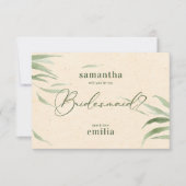 Dusty Green Foliage, Beige Paper, vielen Dank Dankeskarte (Vorderseite)