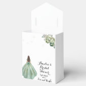 Dusty Green Gold Glitzer Dress Brautparty Geschenkschachtel (Geöffnet)