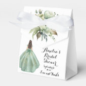 Dusty Green Gold Glitzer Dress Brautparty Geschenkschachtel (Vorderseite)