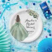 Dusty Green Gold Glitzer Dress Brautparty Pappteller (Party)