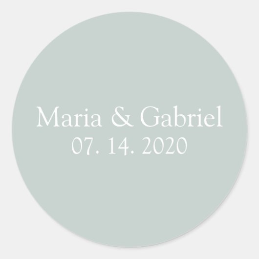 Dusty Green grau Personalisiert Runder Aufkleber (Vorderseite)