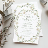 Dusty Green Greenery Blumenreath Brautparty Einladung