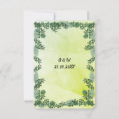 Dusty Green Greenery Rustic Wedding RSVP Card Einladung (Rückseite)