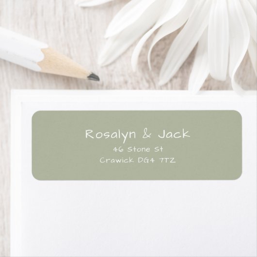 Dusty Green Lässig Handwriting Address Labels (Insitu)