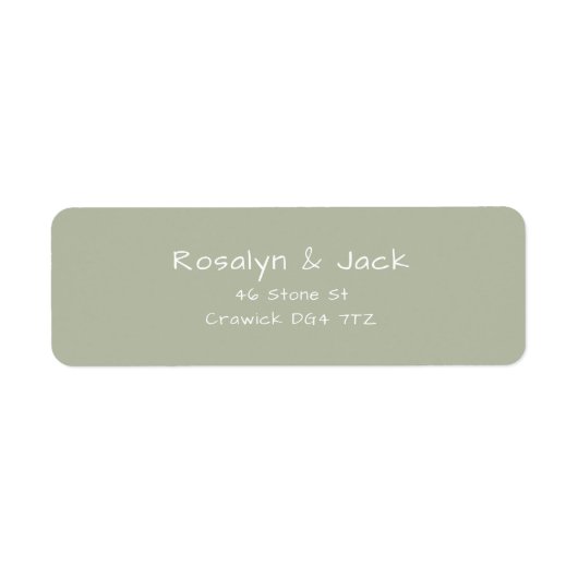 Dusty Green Lässig Handwriting Address Labels (Vorne)