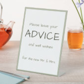 Dusty Green Lässig Handwriting Advice & Wishings Sockelschild (In Situ)